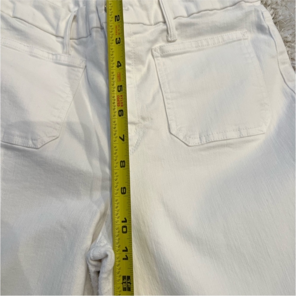 MOTHER Wide Leg Flare Jeans in Cream - Picture 8 of 10